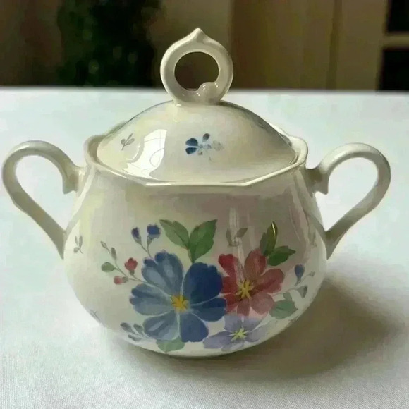 Nikko Blue Peony Sugar Bowl And Creamer Pattern:  Blue Peony - Picture 3 of 11